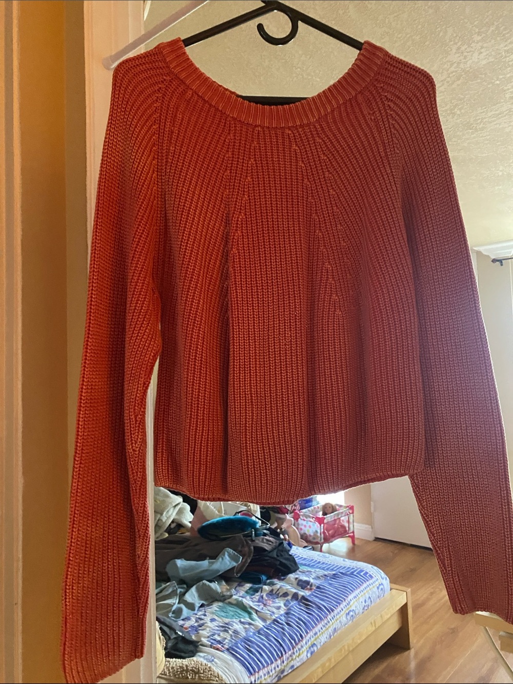 Billabong Women’s Red Ribbed Crewneck Sweater